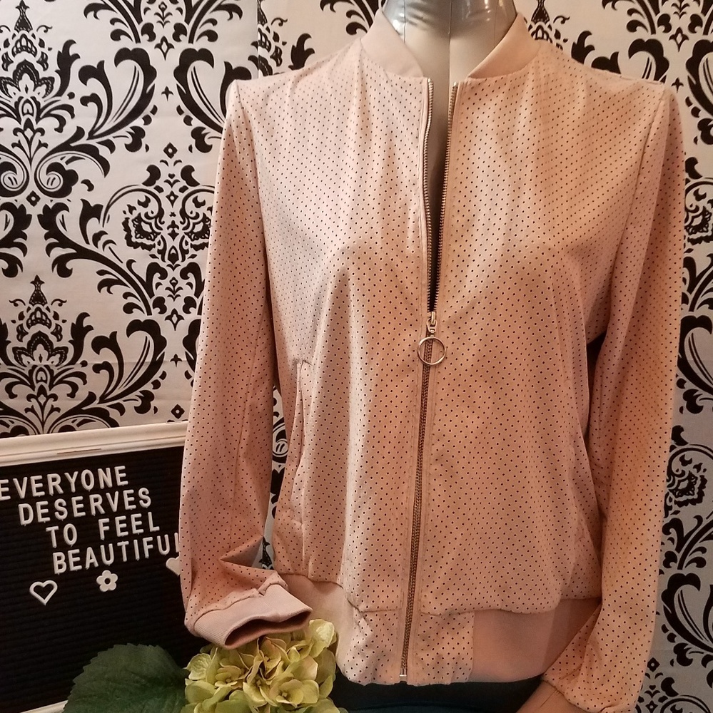 Faux Suede Baseball Jacket